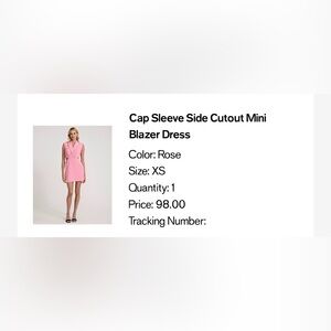 NWOT Chic Pink Blazer Dress with Cutouts
